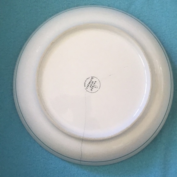 CERAMICA NOVA DERUTA serving bowl Made in Italy Hand painted and decals 3” X 11” - Picture 5 of 13